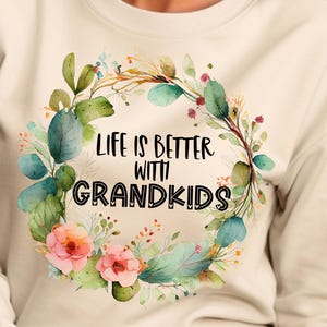 La vida es mejor con nietos png, clipart de nietos, sublimación de nietos, sublimación de abuelos, descarga instantánea, imprimible