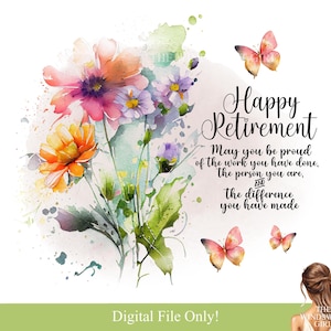 Glücklicher Ruhestand Clipart, lassen Sie den Spaß beginnen PNG-Datei, Sublimationsgrafiken, Sofort-Download, DIGITALE Dateien, Wiesenblumen, Printables