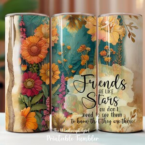 Freunde sind wie Sterne Sublimationsdesign für Becher in PNG-Format, Freund Printables, Sofortiger Download, Geschenk für Bestie, 20 Unzen Becher
