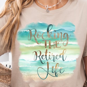 Clipart à bascule de la vie de retraité au format PNG, graphiques de sublimation de retraite, téléchargement immédiat, fichiers numériques, imprimables de plage, cadeau