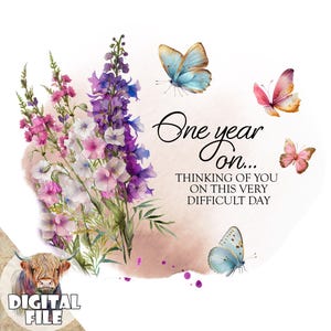 Jahrestag des Todes PNG Clipart, sofortiger Download, Sublimationsgrafiken, druckbare Sympathie Designs, Schmetterlings-Denkmal, Trauer PNG