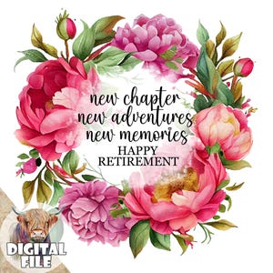 Bonne retraite des cliparts pour sublimation et impression, téléchargement immédiat, produits à imprimer pour la retraite, fichier PNG, modèles numériques, nouveau chapitre