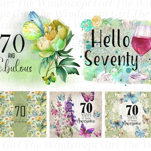 Clipart 70e anniversaire, 70e gobelet, verres transparents 20 oz, sublimation soixante-dix, fichiers PNG, imprimables, téléchargement immédiat - BZ009
