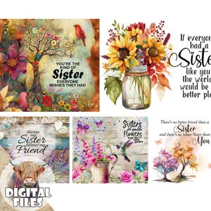 Schwester Clipart im PNG-Format für Sublimation, Schwester Printables, sofortiger Download, Schwester Sublimation, Schwester Becher, 20 Unzen Becher - BZ015