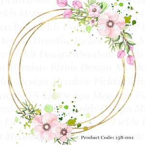 Flores rosas sobre marco dorado png, marco de sublimación floral png, flores png, clipart de marco, gráficos de sublimación, diseños de tazas, elementos de diseño