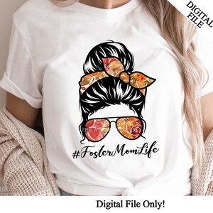 Archivo PNG de vida de madre adoptiva para sublimación, clipart de madre adoptiva, padre adoptivo, hijo adoptivo, PNG de vida adoptada, descarga instantánea, moño desordenado