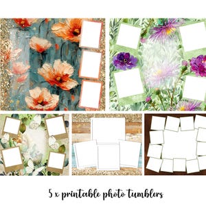 Blumenfotovorlagen für 20-Unzen-Becher, Bildvorlagen für Sublimation, fügen Sie Ihre Fotos hinzu, fügen Sie Namen hinzu, 3 Fotos, 4 Fotos, 14 Fotos - BZ046