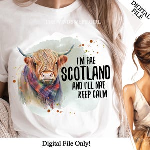 Scottish Highland Cow PNG: Scotland Clipart, Sublimation Graphics (Digital Download)
