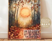 Sympathy Card: Printable Sorry For Your Loss, Bereavement Printables, Memorial (INSTANT DOWNLOAD) - BZ192