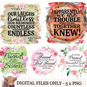 Vriend PNG-bundel, vriendschap clipart, bestie transfers, sublimatie graphics, instant download, printables, cadeau voor vriend - BZ006