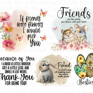 Friend PNG Bundle, Friendship Clipart, Bestie Transfers, Sublimation Graphics, Waterslide Decals, Downloads - BZ006