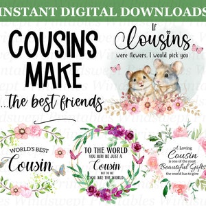 Best Ever Cousin Clipart, Cousin PNG Files, PNG Bundle, Sublimation ...