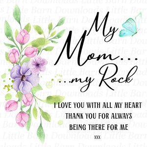 My Mom My Rock Png, Thank You Mom Png, Sublimation Graphics, Digital ...