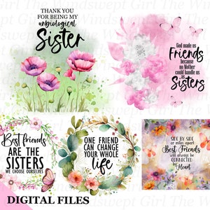 Best Friends Clipart, PNG Sublimation Bundle, Friendship Gifts, Instant Download, Friend Printables, Commercial Use Digital Designs - BZ006