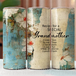 Recette pour un gobelet à sublimation spécial grand-mère 20 oz NUMÉRIQUE, gobelets grand-mère sans couture, imprimés grand-mère, téléchargement immédiat, floral