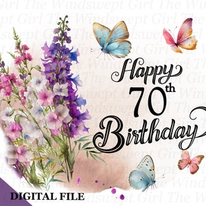 Gelukkige 70e verjaardag clipart, zeventigste verjaardag sublimatiebestand, 70 en fantastisch, je bent 70, verjaardagscadeau, afdrukbare verjaardagstransfers