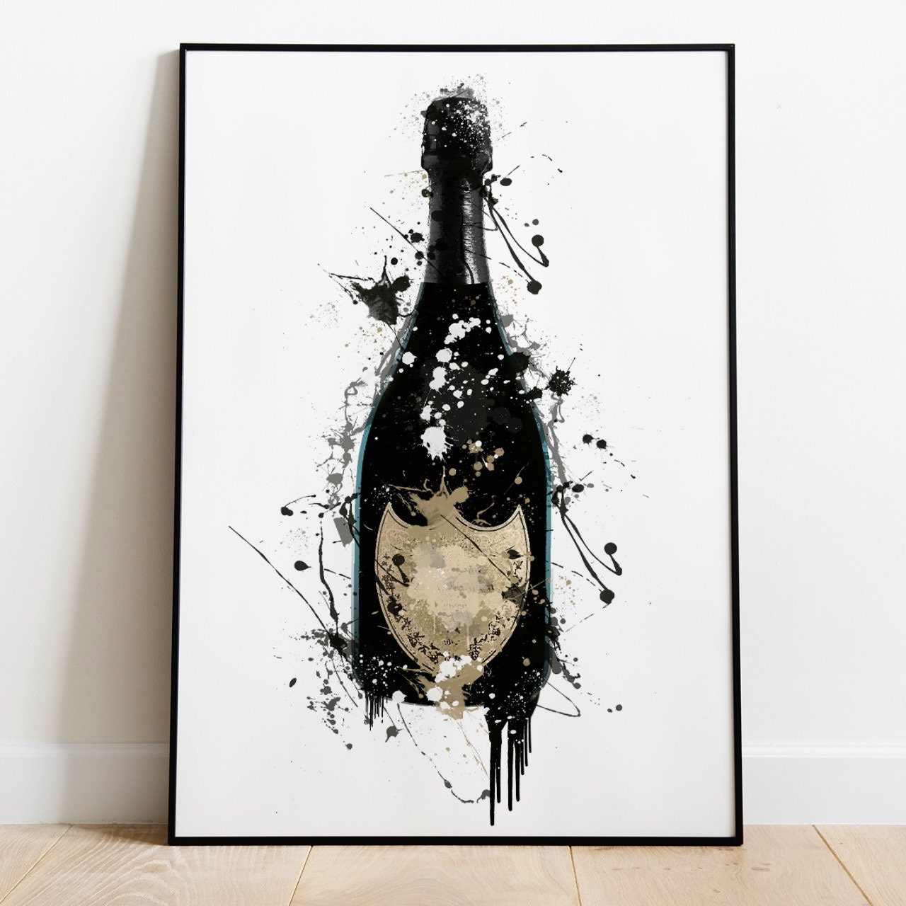 Champagne Art Print Champagne Poster Wall Art Home Bar Etsy