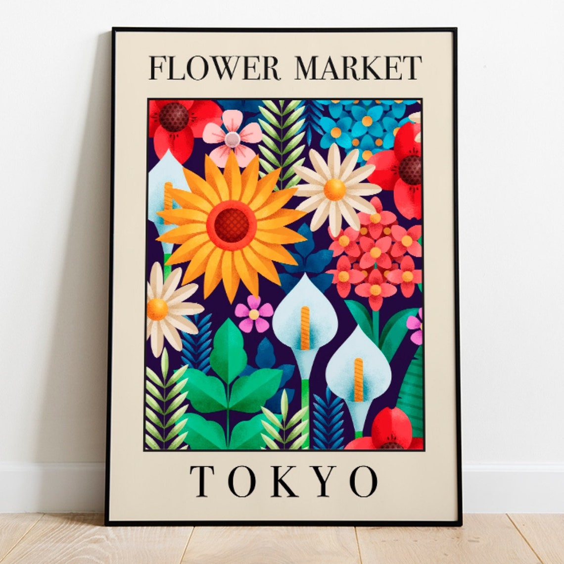 Flower Market Art Print Tokyo Flower Print Flower Wall Art Etsy