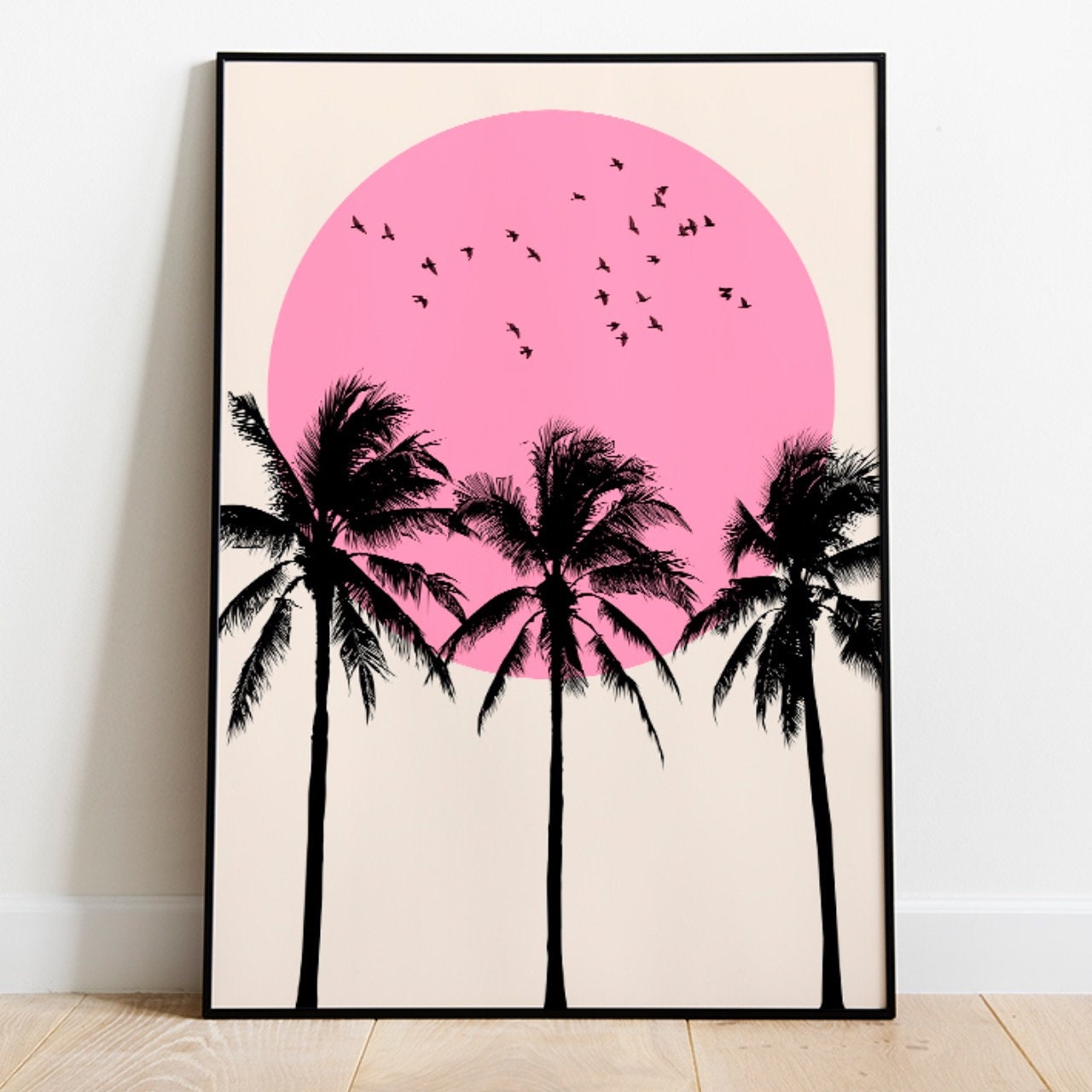 Minimal Palm Tree Art Print Palm Trees Print Wall Art Pink Etsy