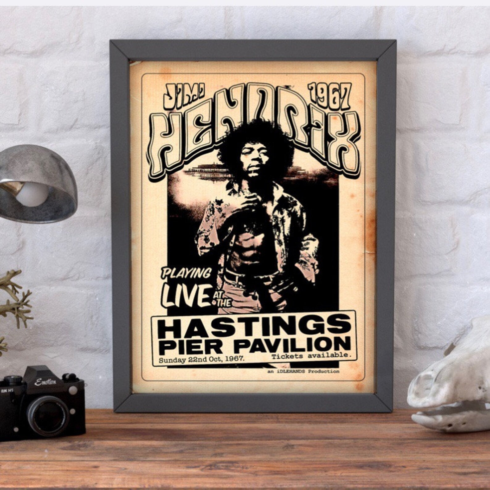 Jimi Hendrix concert Art Print 1960s Gig Poster Wall Art Etsy