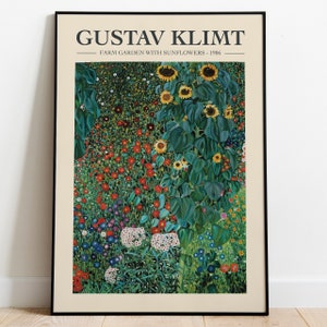 Gustav Klimt Art Print - Farm Garden with Sunflowers - 1906