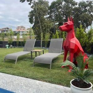 Handmade Metal Doberman Sculpture, 3D Metal Art, Low Poly Sculpture, Indoor Outdoor Statue, Dog Sculpture, Unique Sculpture, Large Statues