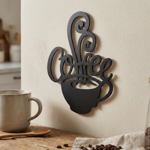Coffee Cup Metal Sign - Rustic Cafe and Kitchen Decor