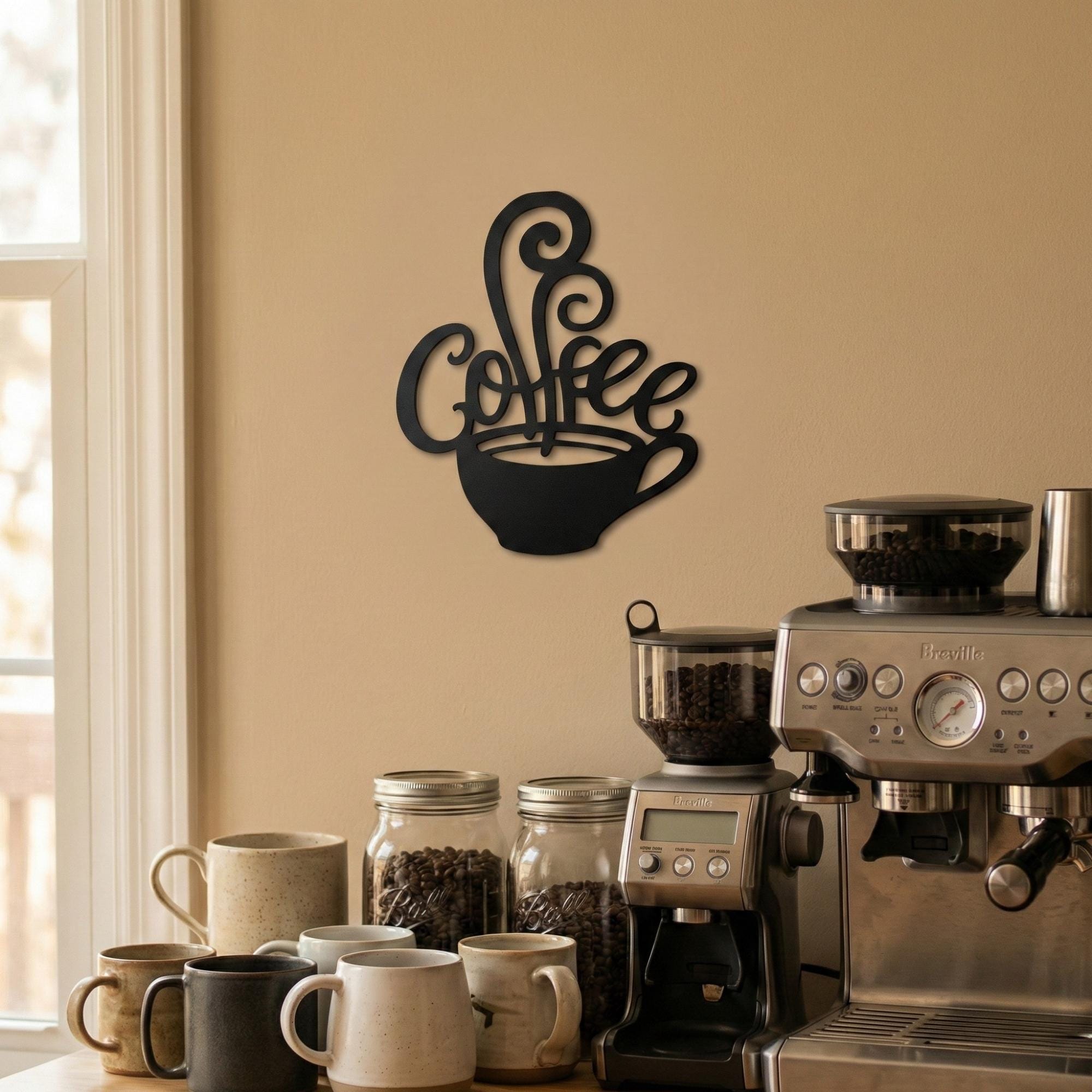 Coffee Cup Metal Sign for Kitchen, Farmhouse Café Bar Accent - Etsy