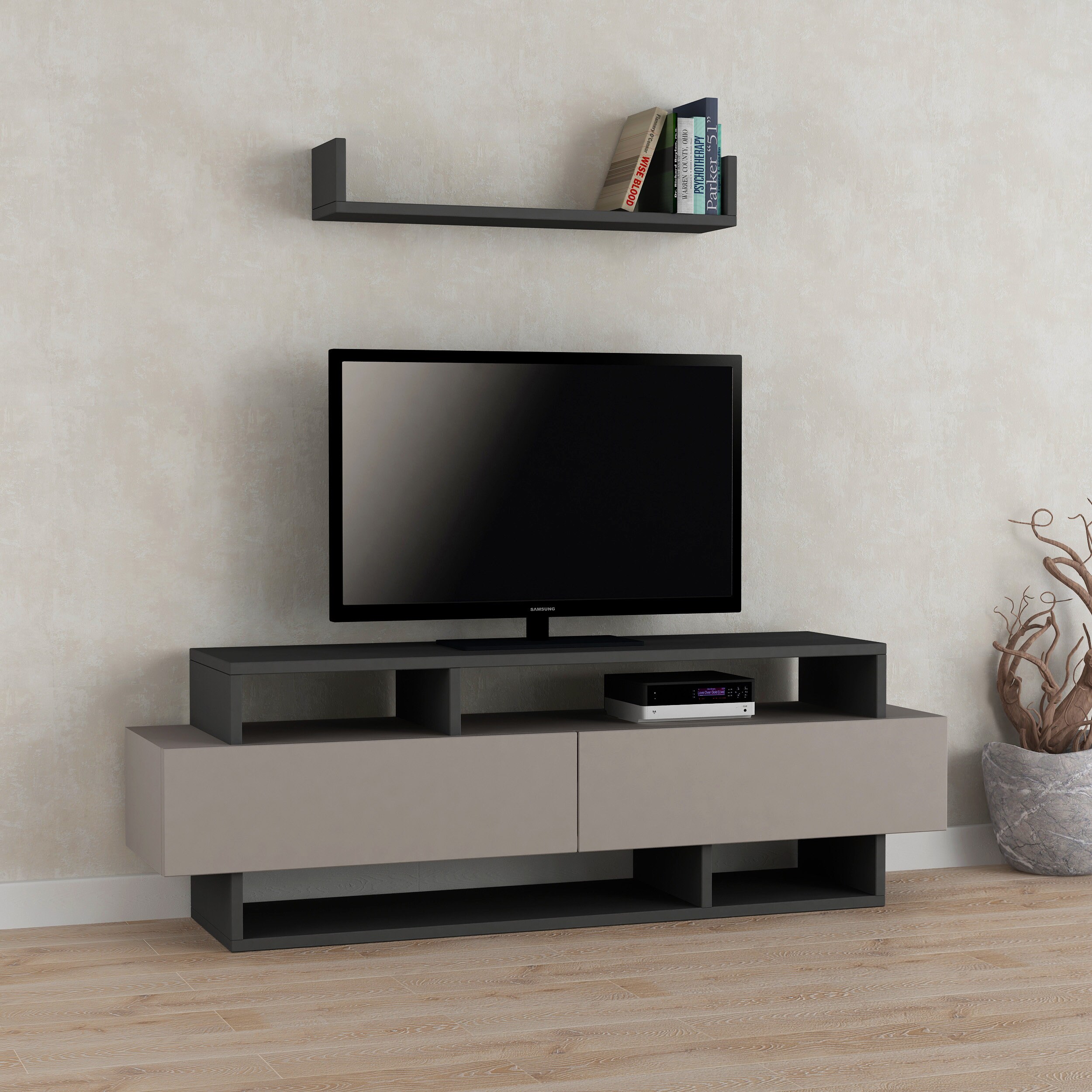Latham Tv Stand Tv Stand With Wallshelf Tv Stand With Etsy