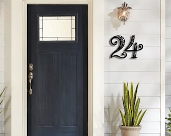 Henna Art Metal House Numbers: Unique Address Sign