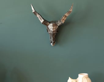 3D Metal Longhorn Skull Wall Art: Texas Home Decor