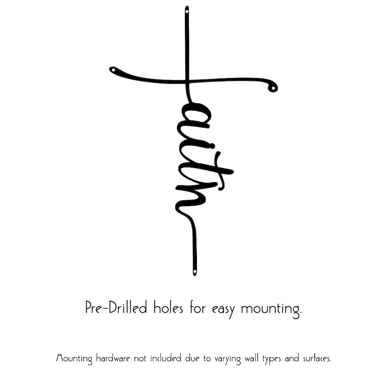 a black cross with the word "Faith" written in cursive below it.
