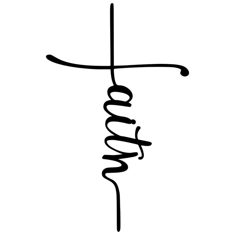the word "Faith" written in a stylized, cursive font.