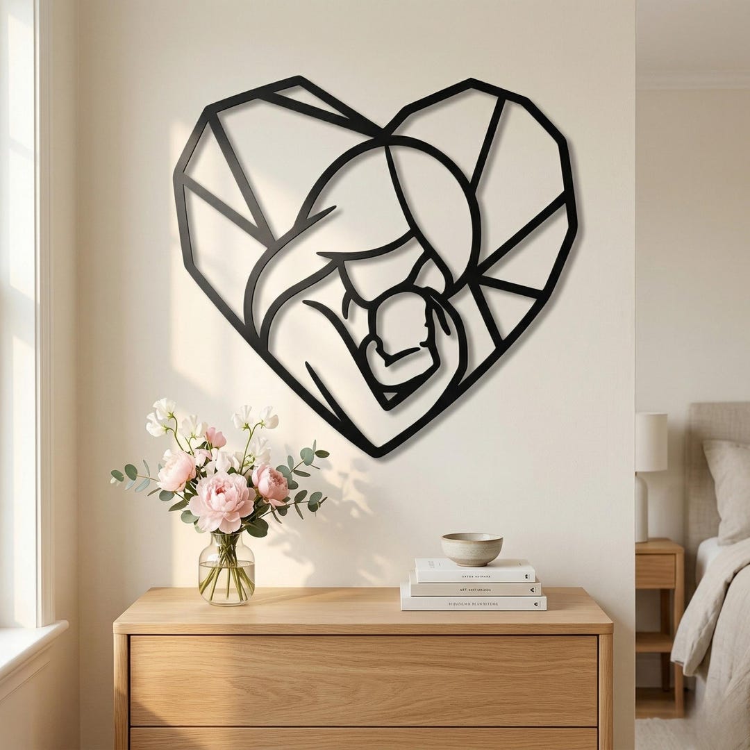 Mother and Child Metal Wall Art, Nursery Decor, Mother’s Day Gift - Etsy