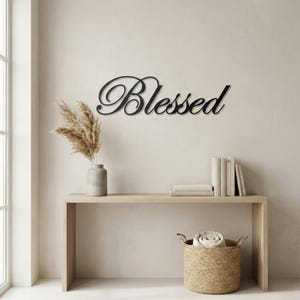 Blessed Metal Wall Art Sign - Farmhouse Home Decor