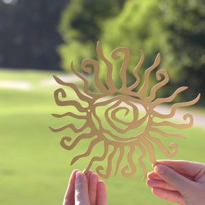 Wacky Sun, Whimsical Spiral Sun, Unique Metal Sun, Pool Patio Porch Decor, Outdoor or Indoor Home Decor, Metal Wall Art, House Decor Gift