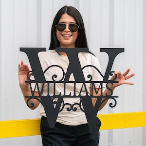 Personalized Metal Monogram Sign, Last Name, Housewarming Gift