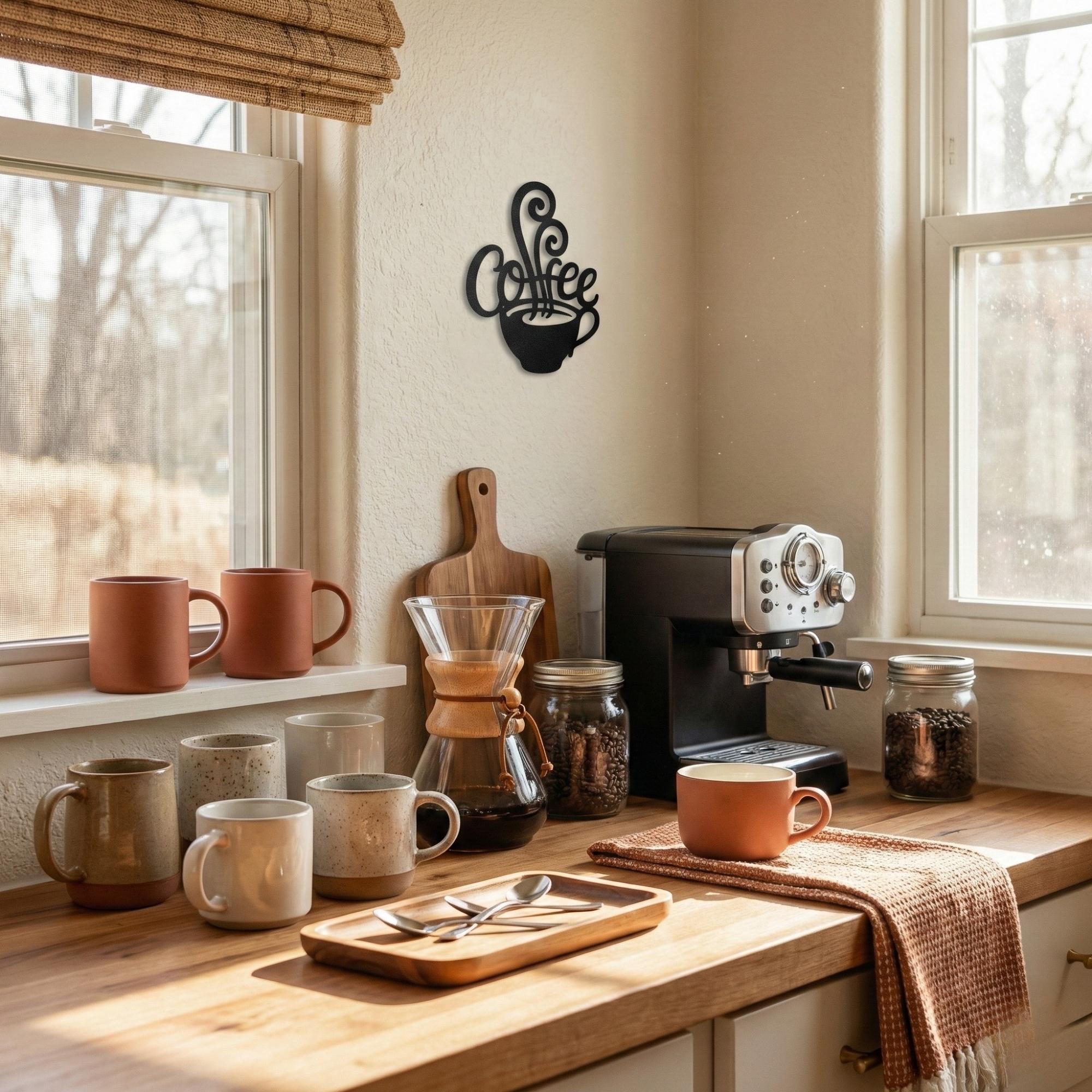 Coffee Cup Metal Sign - Rustic Cafe and Kitchen Decor - Etsy