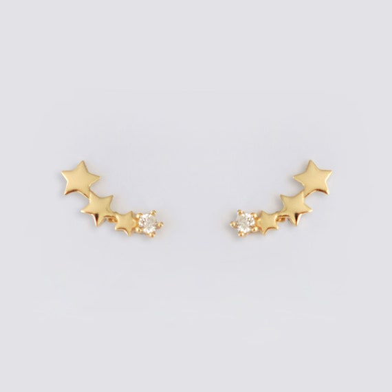 Sterling Silver & 18ct Gold Plated Vermeil Emerald Stud Earrings | H.Samuel