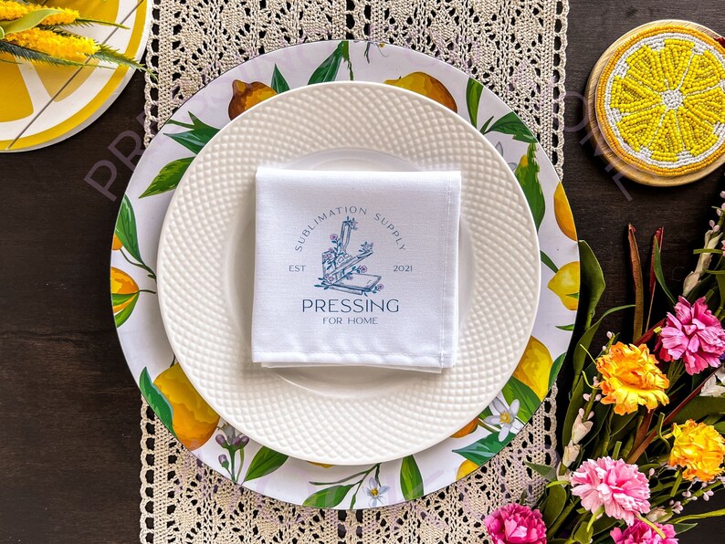 Napkin Mockup White Napkin Mockup Beverage/cocktail Napkin Etsy