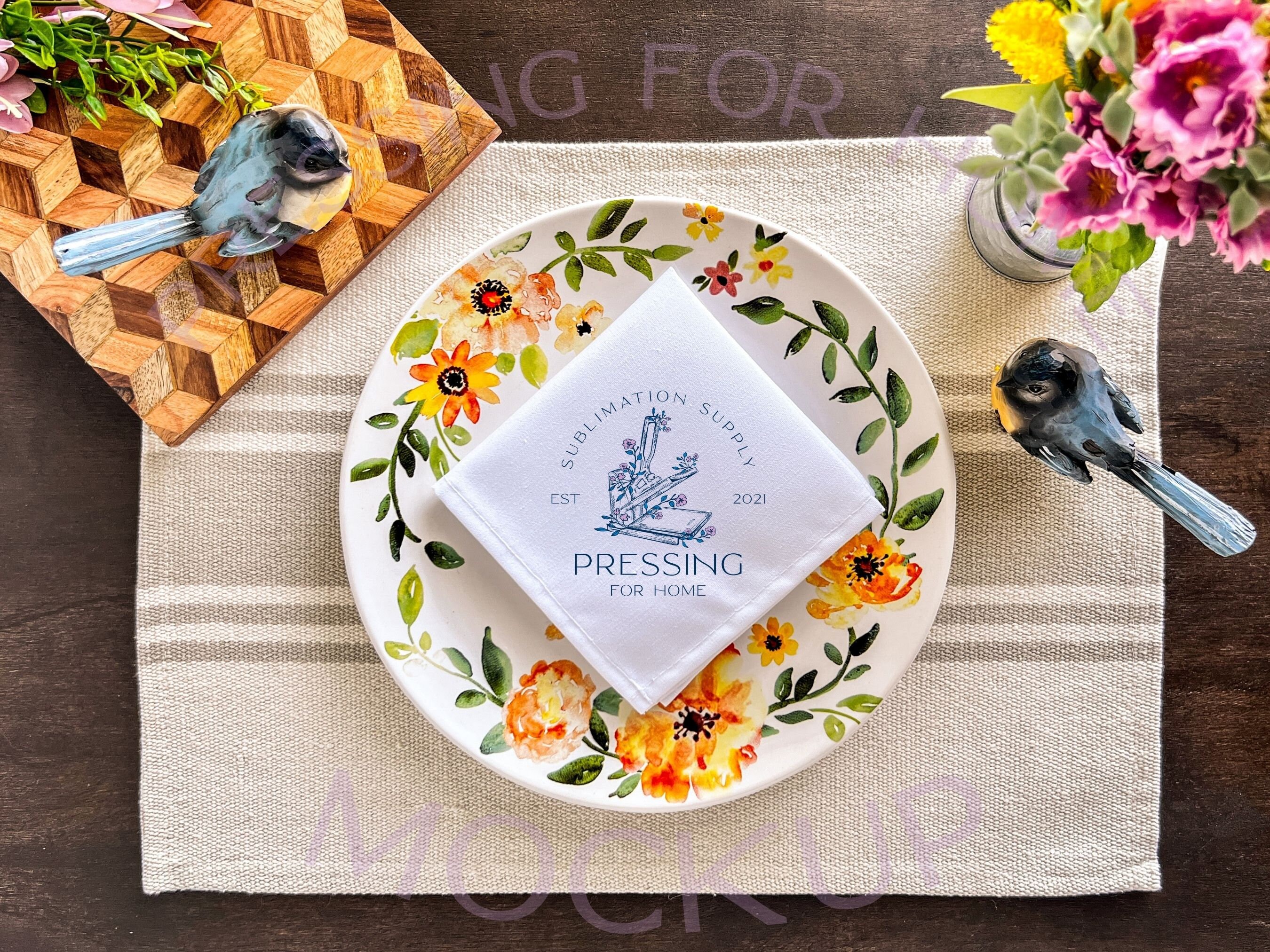 Napkin Mockup, White Napkin Mockup, Beverage/cocktail Napkin Mockup