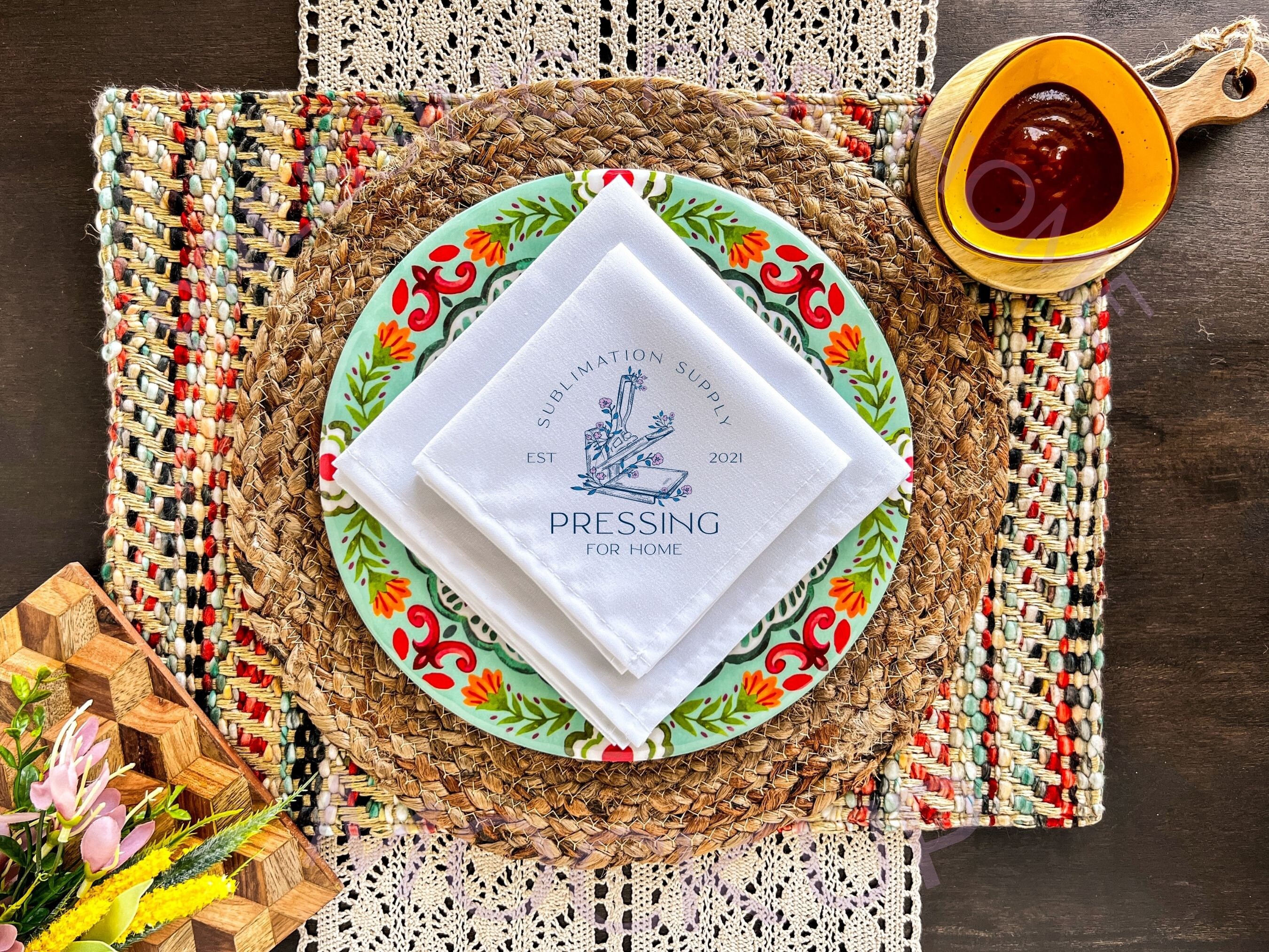 Spring Napkin Mockup White Napkin Mockup Beverage/cocktail Etsy