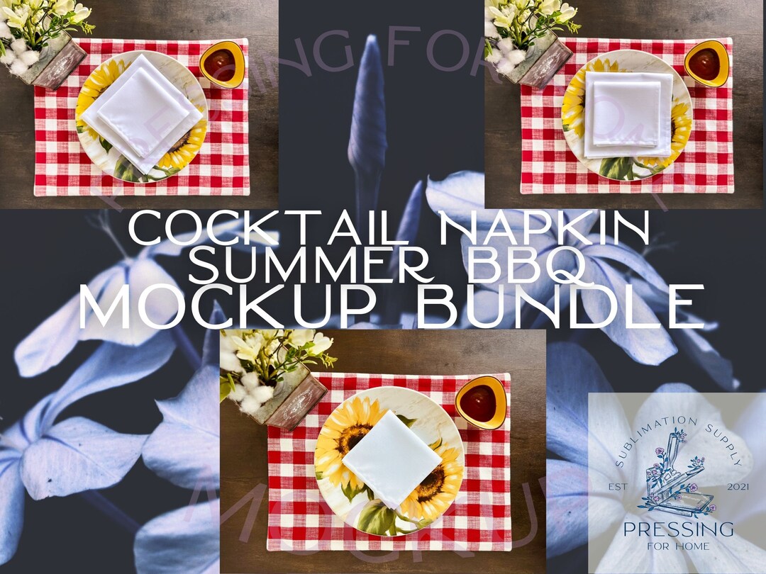 Napkin Mockup, White Napkin Mockup, Beverage/cocktail Napkin Mockup