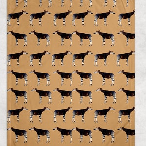 Okapi Blanket, Okapi Fleece  Blanket, Okapi Blanket Print Gifts, Okapi Lovers Gift, Okapi Mom Gift, African Animal gift idea