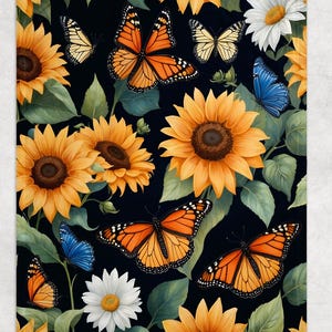 Sunflower Gift, Sunflower Blanket, Sunflower decor, Blanket for bed, fleece blanket, Cottagecore decor, floral throw, gift for her