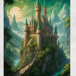 Wizard World  Blanket Magical Fleece Throw Decor Medieval Fantasy Art for Dark Academia Homes