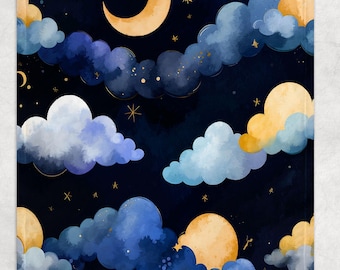 Luna Blanket, Moon and Stars Baby Blanket, Crescent Moon Blanket, New Baby Gift, Moon Baby Blanket, Girl Blanket