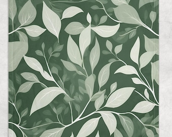 Elegant Sage Green Blanket | Cottagecore Couch Throw Blanket | Botanical Reading Blanket | Book Nook Decor | Housewarming Gift