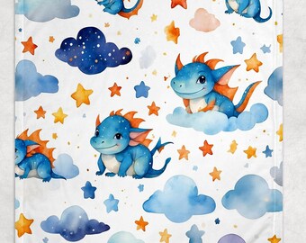 Little Dragons Minky Baby Blanket