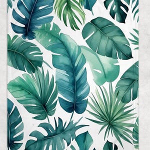 Palmenblatt-Fleece-Decke - Blumenbananenblatt-tropisches Dekor, Boho-Dschungel-Kinderzimmer, Strand-Minimalist-Schlafzimmer, eklektische Pflanze